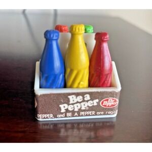 Vtg Dr Pepper Miniature 6 Pk‎ Of Tiny Bottle Crayons 1.5" Collectible Dollhouse